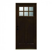 Main Door Craftsman Collection 6 Lite Prefinished Antique Mahogany Type Solid Wood Entry Door