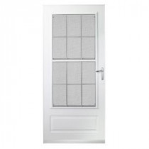 300 Series 36 in. White Colonial Triple-Track Storm Door with Nickel Hardware