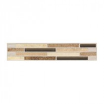 Daltile Campisi Alabaster 9 in. x 2 in. x 8mm Universal Decorative Stone and Glass Mosaic Wall Tile