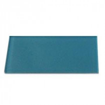 Splashback Tile Contempo Turquoise Polished Glass Tiles - 3 in. x 6 in. Tile Sample