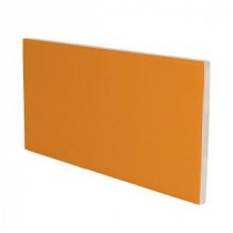 U.S. Ceramic Tile Color Collection Bright Tangerine 3 in. x 6 in. Ceramic Surface Bullnose Wall Tile