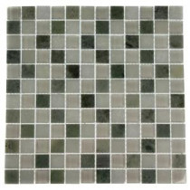 Splashback Tile Contempo Ming White 1 in. x 1 in. Marble And Glass Tile