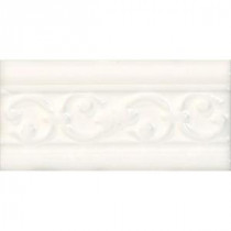 Daltile Fashion Accents White 4 in. x 8 in. Ceramic Nexus Listello Wall Tile