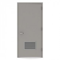 L.I.F Industries 36 in. x 84 in. Left-Hand Firerated Louver Door Unit with Welded Frame