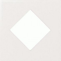 Daltile Fashion Accents White 4-1/4 in. x 4-1/4 in. Ceramic Diamond Insert Wall Tile