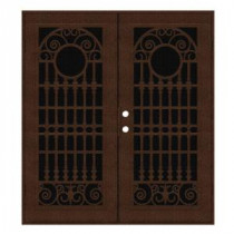 Unique Home Designs Spaniard 72 in. x 80 in. Copper Right-active Surface Mount Aluminum Security Door with Black Perforated Aluminum Screen