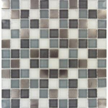 MS International 12 in. x 12 in. Diamond Cove Glass & Metal Blend Mesh-Mounted Mosaic Tile