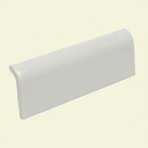 U.S. Ceramic Tile Bright White Ice 2 in. x 6 in. Ceramic Bullnose Radius Cap Wall Tile