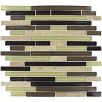 MS International Aspen Interlocking 12 in. x 12 in. Mosaic Glass-Stone Floor and Wall Tile