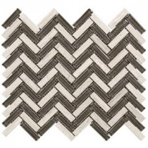 Jeffrey Court 10-1/2 in. x 11-1/2 in. Cathedral Glass/Slate Mosaic Wall Tile