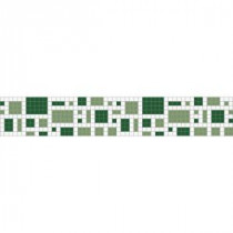 Mosaic Loft Scatter Verdure Border 117.5 in. x 4 in. Glass Wall and Light Residential Floor Mosaic Tile