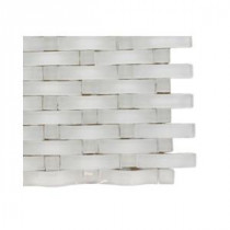 Splashback Tile Contempo Curve Bright White Dot Glass Floor and Wall Tile - 6 in. x 6 in. Tile Sample