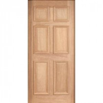 Solid Mahogany Type Unfinished 6-Panel Entry Door Slab