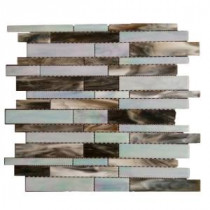 Splashback Tile Matchstix Tidal Wave 10 in. x 11 in. Glass Floor and Wall Tile