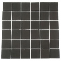Splashback Tile 12 in. x 12 in. Contempo Smoke Gray Frosted Glass Tile