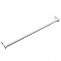 Richelieu Hardware Adjustable Closet Rod with Fixed Ends 96 in. to 120 in. White