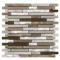 Jeffrey Court 12 in. x 12-1/2 in. Silver Mountain Glass/Metal Mosaic Wall Tile