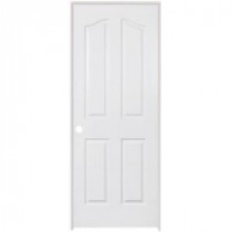 Steves & Sons 4-Panel Archtop Textured Primed White Evolution Solid Core Prehung Interior Door