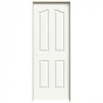 JELD-WEN Textured 4-Panel Eyebrow Top Painted Molded Prehung Interior Door