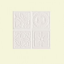 Daltile Fashion Accents White 2 in. x 2 in. Ceramic Floret Dots Accent Wall Tile