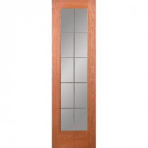 Feather River Doors 10-Lite Illusions Woodgrain 1-Lite Unfinished Cherry Interior Door Slab