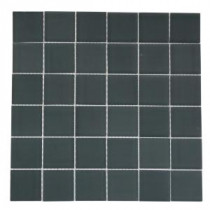 Splashback Tile 12 in. x 12 in. Contempo Blue Gray Frosted Glass Tile