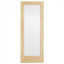 Steves & Sons 36 in. x 80 in. x 1-3/8 in. 1-Lite Unfinished Pine Obscured Glass Interior Slab Door