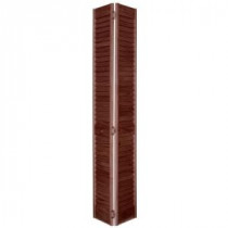 Home Fashion Technologies 2 in. Louver/Louver MinWax Red Mahogany Solid Wood Interior Bifold Closet Door