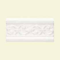 Daltile Fashion Accents Arctic White 4 in. x 8 in. Ceramic Nexus Listello Wall Tile