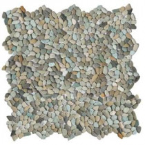 Solistone Micro Pebble Cayman Blue 12 in. x 12 in. x 6.35 mm Mesh-Mounted Mosaic Floor and Wall Tile (10 sq. ft. / case)