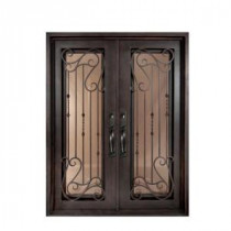 Iron Doors Unlimited Armonia Full Lite Painted Oil Rubbed Bronze Decorative Wrought Iron Entry Door
