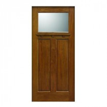 Main Door Craftsman Collection 1 Lite Prefinished Walnut Solid Mahogany Type Wood Slab Entry Door