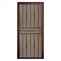Unique Home Designs Cottage Rose 36 in. x 80 in. Copper Recessed Mount Steel Security Door with Perforated Metal Screen and Bronze Hardware