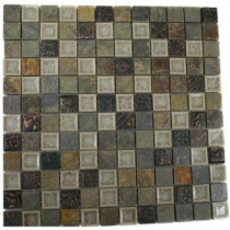 Splashback Tile Roman Selection Emperial Slate with Deco 12 in. x 12 in. Glass Floor and Wall Tile