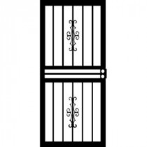 Grisham 455 Series 36 in. x 80 in. Black Hawthorne Security Door