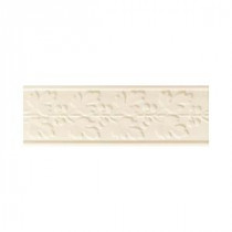 Daltile Polaris Gloss Almond 4 in. x 12 in. Glazed Ceramic Fiore Decorative Wall Tile