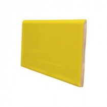 U.S. Ceramic Tile Color Collection Bright Yellow 3 in. x 6 in. Ceramic Surface Bullnose Wall Tile