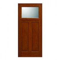 Main Door Craftsman Collection 1 Lite Prefinished Golden Oak Solid Mahogany Type Wood Slab Entry Door