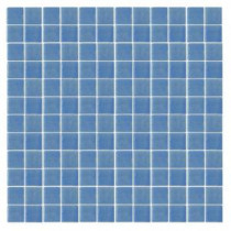EPOCH Oceanz O-Blue-1721 Mosiac Recycled Glass Anti Slip Mesh Mounted Floor & Wall Tile - 4 in. x 4 in. Tile Sample
