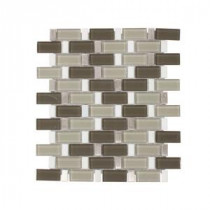 Jeffrey Court Silver Screen 11 in. x 11.75 in. Glass/White Marble/Metal Mosaic Wall Tile