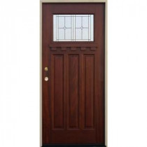 Pacific Entries Craftsman 1 Lite Stained Mahogany Wood Entry Door