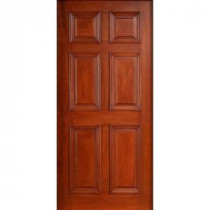 Solid Mahogany Type Prefinished Cherry 6-Panel Entry Door Slab