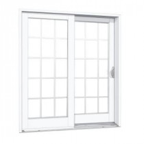 MasterPiece 59-1/4 in. x 79 1/2 in. Composite White Right-Hand DP50 Smooth Interior with 15 Lite GBG Sliding Patio Door
