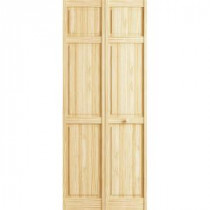Frameport 30 in. x 80 in. 6-Panel Pine Unfinished Interior Bi-fold Closet Door
