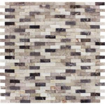 MS International Emperador Blend Splitface 12 in. x 12 in. Marble Mesh-Mounted Wall Tile